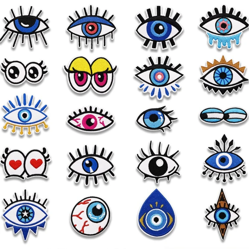 

Punk Creative Devil Eye Eyeball Iron-on Sew Embroidered Badge Patch for DIY T-shirt Backpack Clothing Appliques Sticker