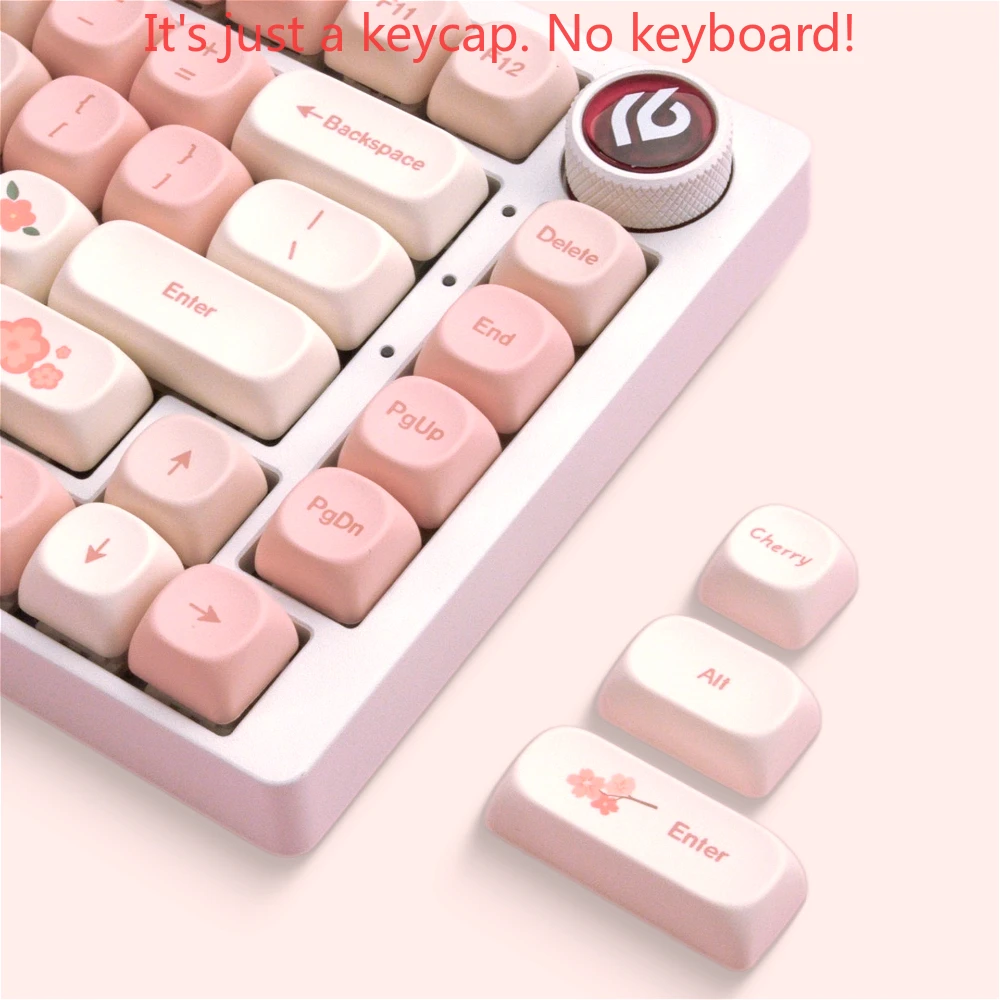 142 Keys Cherry Pink Keycaps MOA PBT Small Complete Girl Gift Keycap Set for Mx 61/75/84/104/108 Mechanical Keyboard Profiles