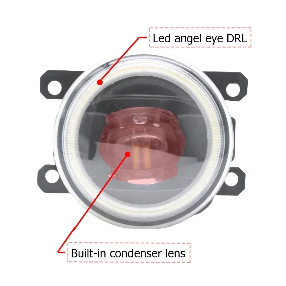 Pair LED Fog Lights Lens Angel Eyes DRL for Mitsubishi Space Star Mirage G4 Attrage 2012-2023 Car PTF Daytime Running Lamp view 2