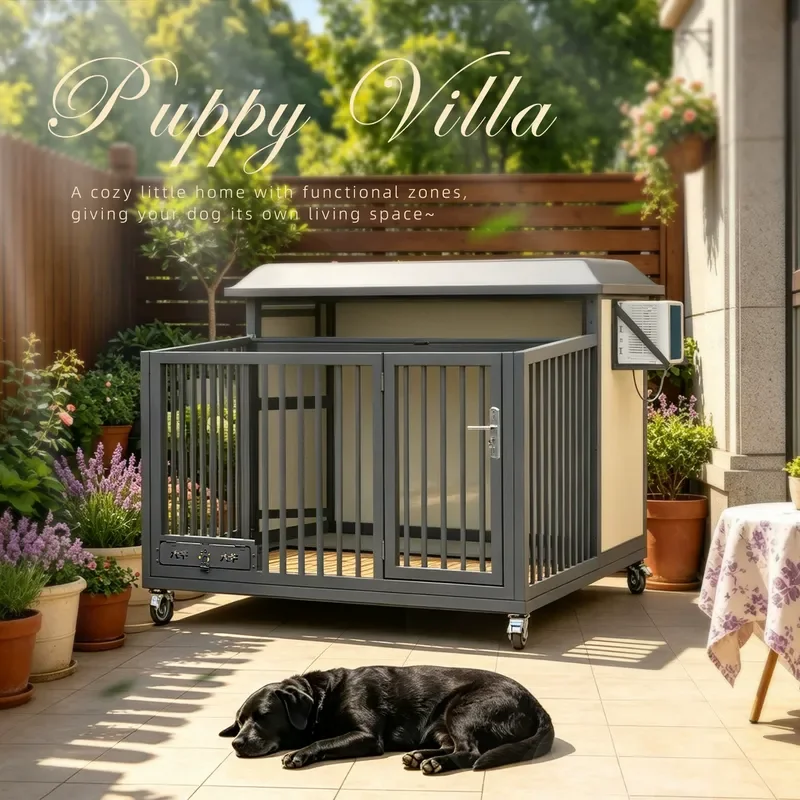 Stainless Steel Dog Cage for Medium Large Dogs Thickened Outdoor Rainproof Heat Insulated Luxury One Room One Living Room
