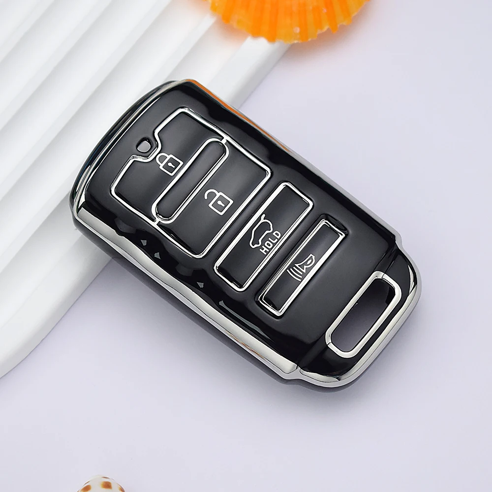 4 Buttons TPU Car Key Case Cover Shell Fob Holder For KIA Cadenza Sorento K3 K5 K7 K900 Quoris Protector 2016 Accessories