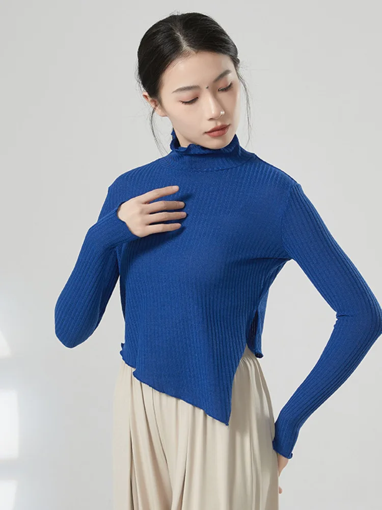 

Contemporary Dance Modern Semi High Neck Knied Loose Fiing Se Refers O Long Sleeved Op Classical Dance Spring and Auumn Exercise