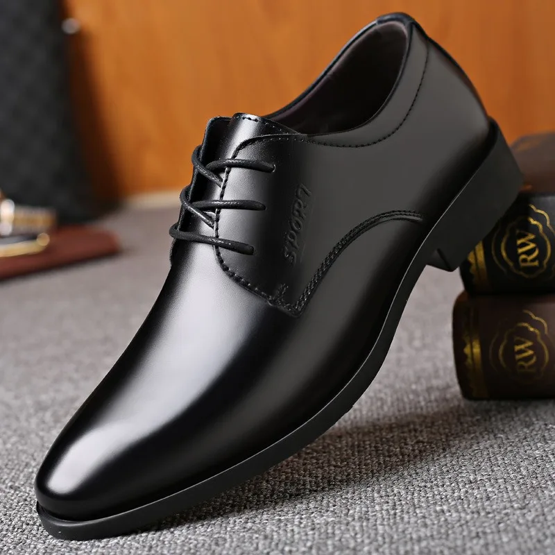 

genuine leather shoes for man casual business formal shoes man derby black man dress shoes italian wedding mariage