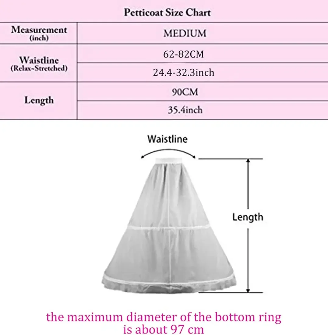 Rok pengantin wanita, 2 hoop, rok putih Crinoline, Rok setengah selip, gaun pernikahan, celana dalam