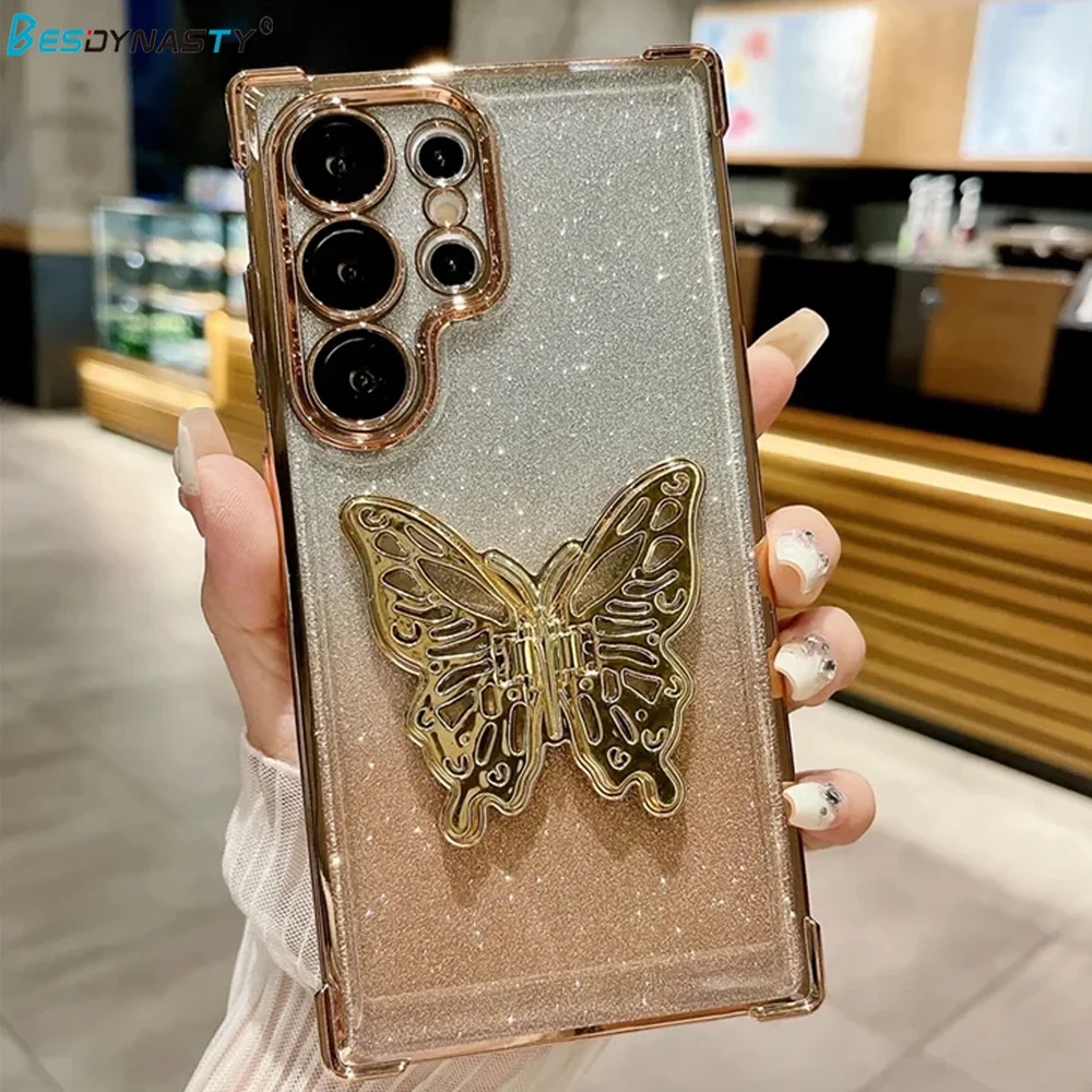 

Butterfly Bracket Stand A53 A54 A55 A15 A25 A34 A35 Case for Samsung Galaxy S25 Ultra Note 20 S23 Plus S25 S24 FE Cover
