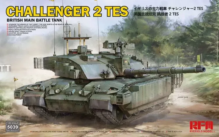 Rye Field 5039 1:35 Scale British Main Battle Tank Challenger 2 TES MBT  Vehicle Hobby Plastic Assembly Model Building Kit