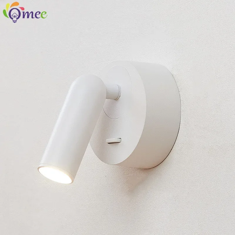 Indoor 3W Led Ceiling Wall Light Modern Style Folding Rotation Home Hotel Bedroom Bedside Living Room Reading Wall Lamp Switch