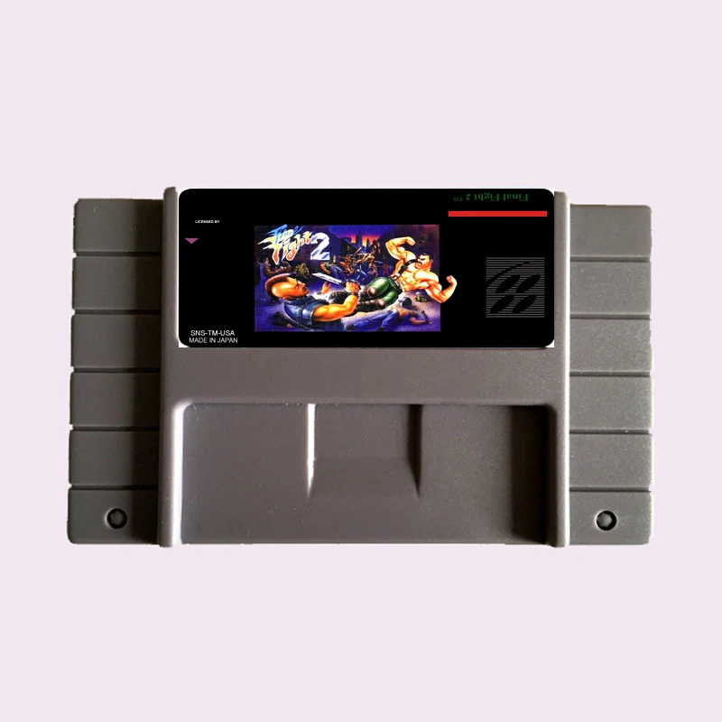 High Quality 16 Bit Final Fight 2 NTSC Big Gray Game Card For USA Version Game Player