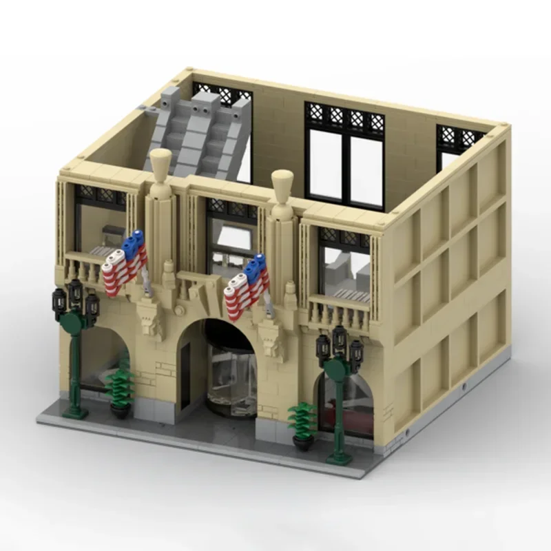 Filme aranha moc bloco de construção oscorp torre modelo tijolos técnicos diy montagem arquitetura modular vista rua brinquedo para presente