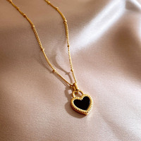 316L Stainless Steel Women's Necklaces Ethnic Style Gold Color Lock Shape Pendant Woman Necklace Casual Ladies Jewelry
