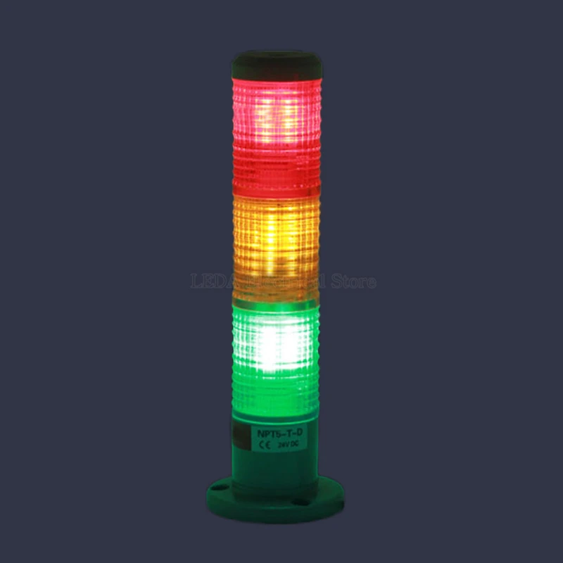 다층 조합 경고등 LED 방수 공작 기계 램프 결합 베이스, AC220V NPT5-T-D, 사운드 유무, 1 개