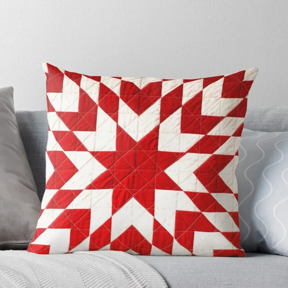 Red and white Lone Star quilt Throw Pillow Plaid Sofa Sofa Cover Pillow
