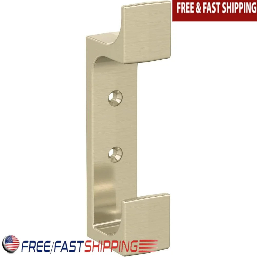 

Contemporary Double Prong Decorative Wall Hook Coats Hats Backpacks Bags Includes Mounting Hardware Easy Installation