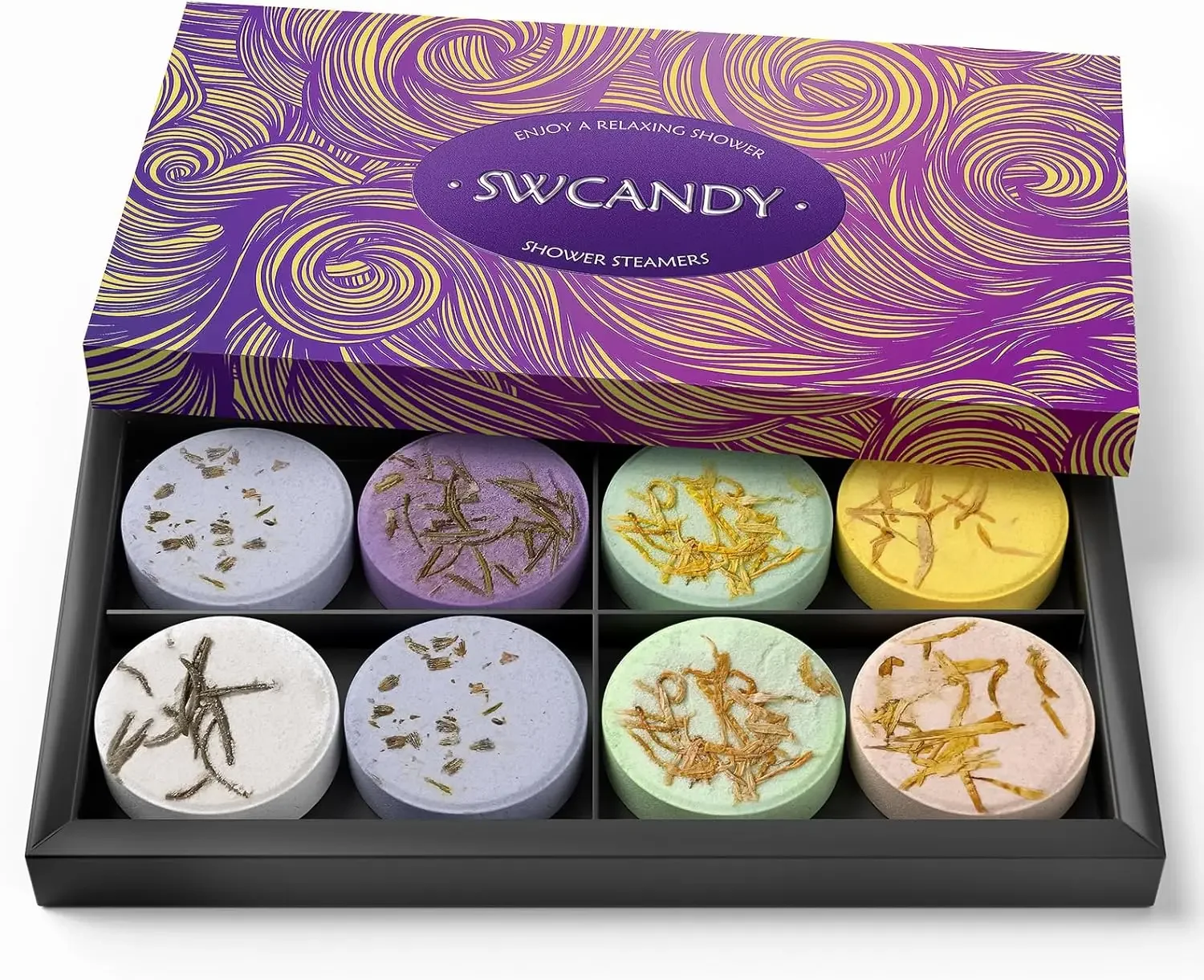 8 Pcs Shower Steamers Aromatherapy Gifts for Women, Mom, Wife - Relaxation Spa Set with Natural Essential Oils
