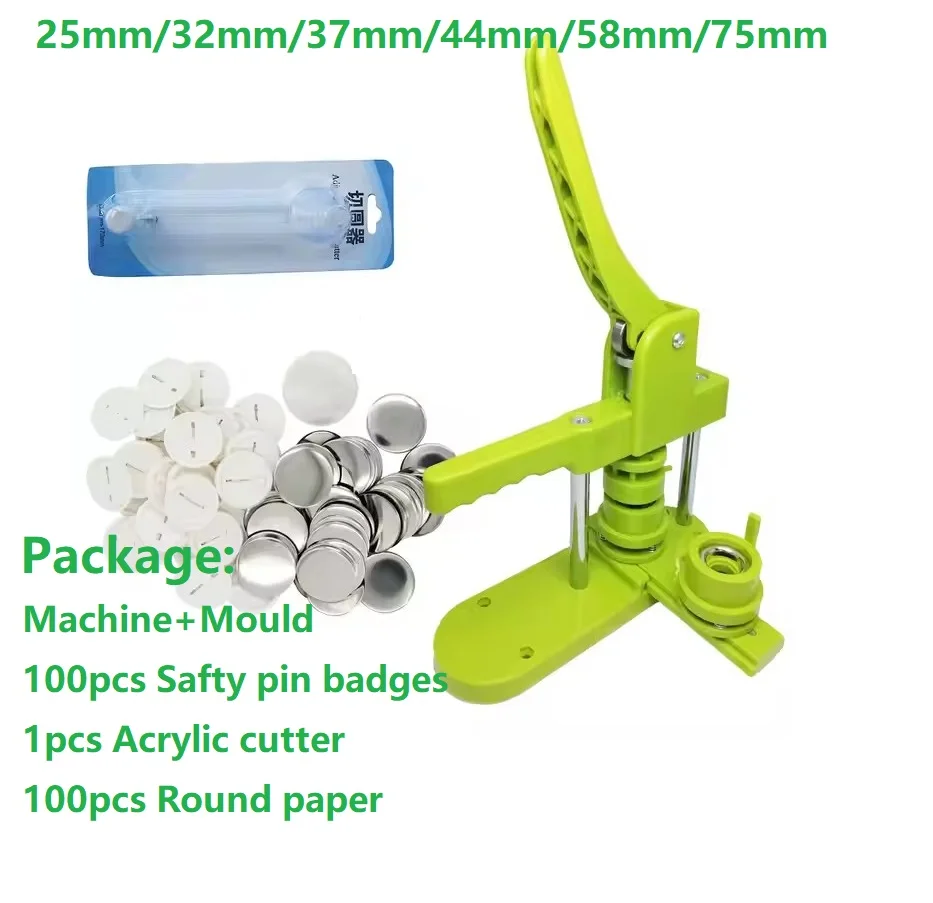 

Набор для изготовления значков своими руками: машина для создания значков с 100 шт. значков-пуговиц и резаком для бумаги, устройство для создания значков.
