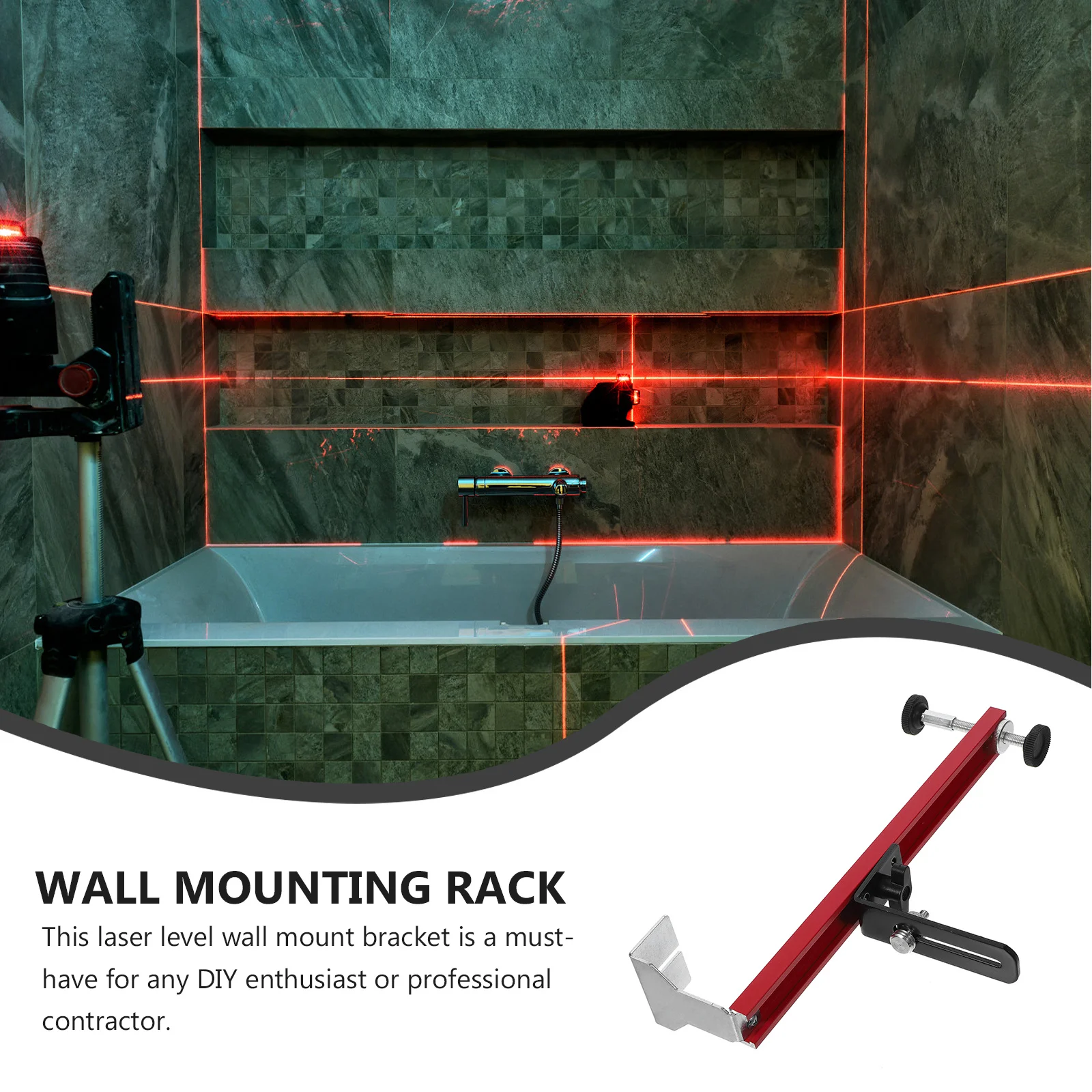 

Level Wall Mount Bracket Adjustable Height Universal Hanger Precise Measurement DIY Professional Use Level Accessory