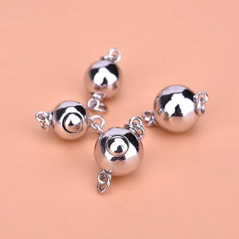 

S925 sterling silver jewelry DIY accessories, bracelet necklace spring buckle, casual simple buttons