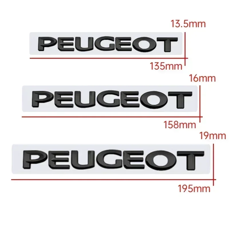 ABS Car Letter Emblem Rear Trunk Badge Sticker Decoration for Peugeot 107 108 206 207 208 301 306 307 308 407 408 2008 4008 5008