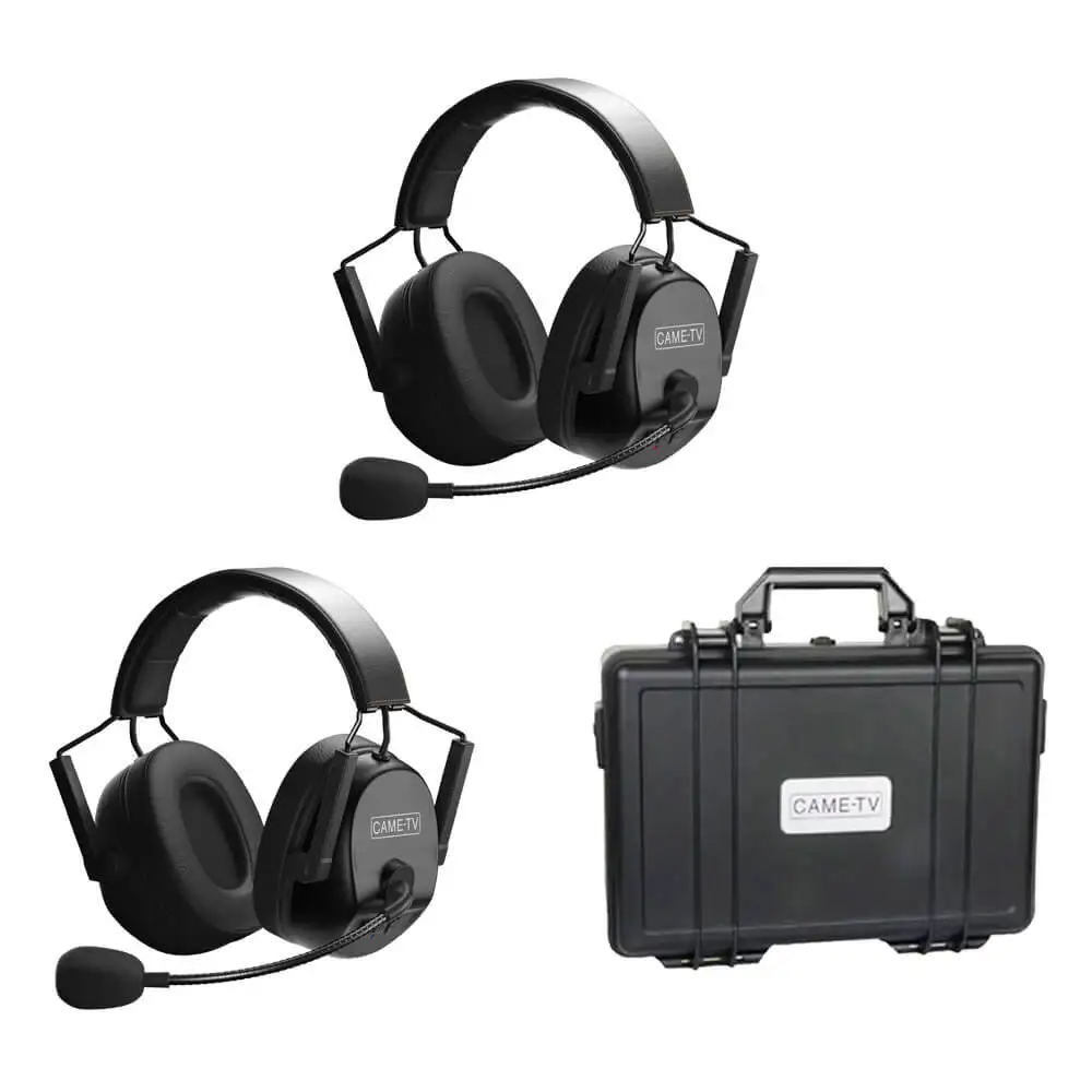 CAME-TV Kuminik8 1.9G  Dual Ear Full Duplex Digital Wireless Foldable Headset 2Pack Intercom System Wireless Communicator