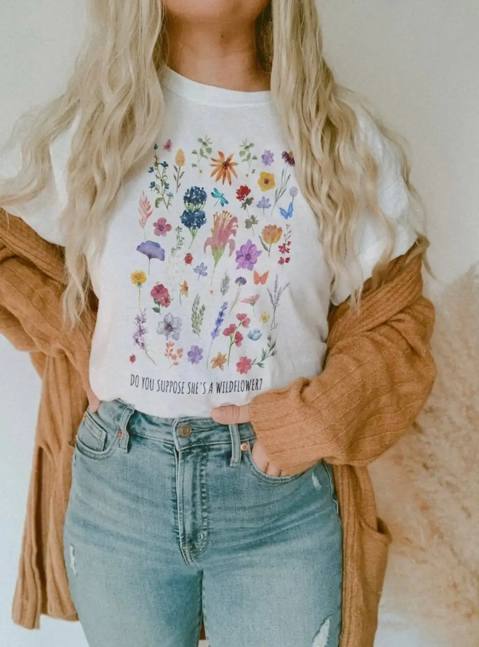 Do You Suppose She'S A Wildflower Bella Canvas Jersey T Shirt