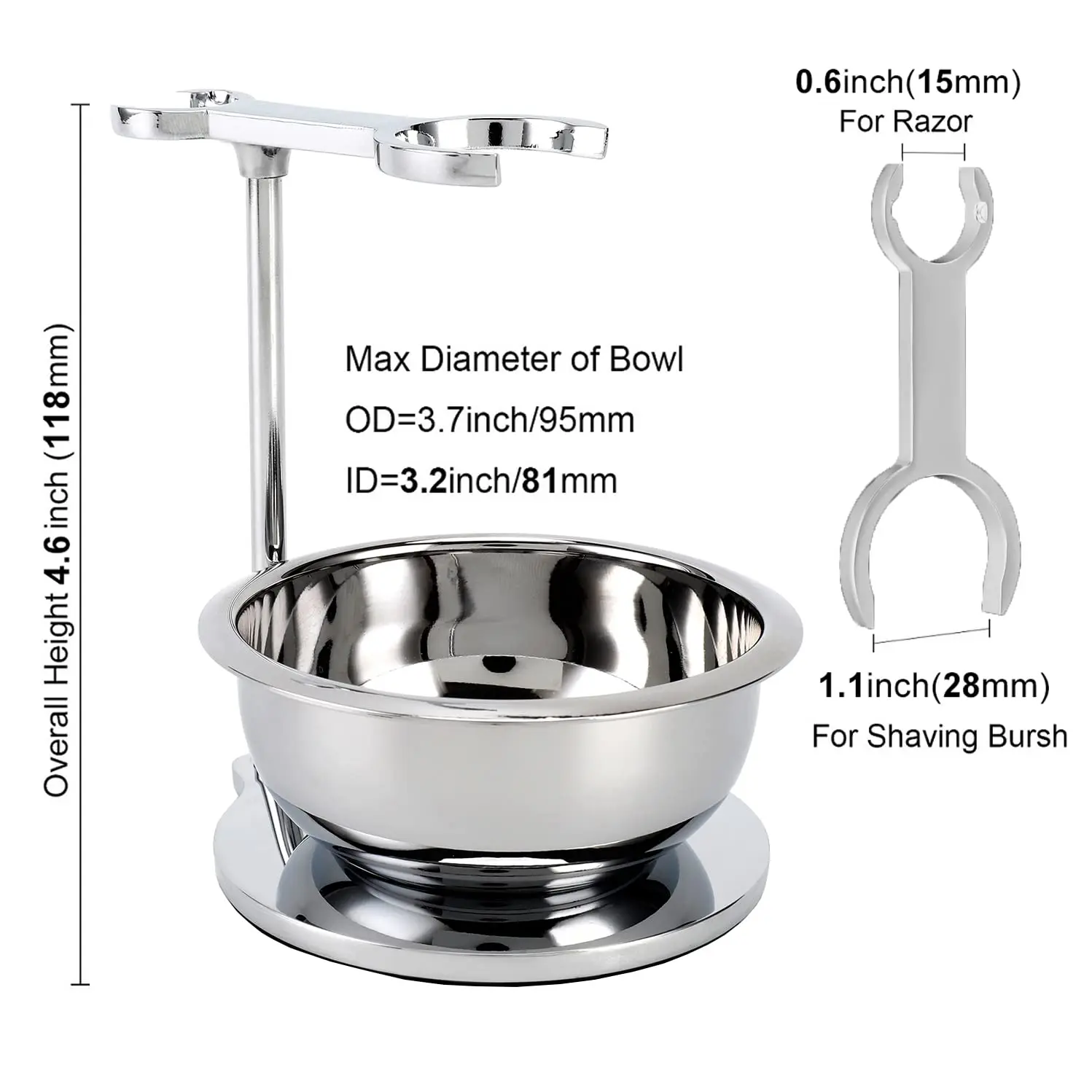 스테인레스 스틸 면도 그릇 세트, 남성용 면도 브러시 및 면도기 홀더, 비누 접시 그릇, 남성용 면도기 스탠드 도구 세트
