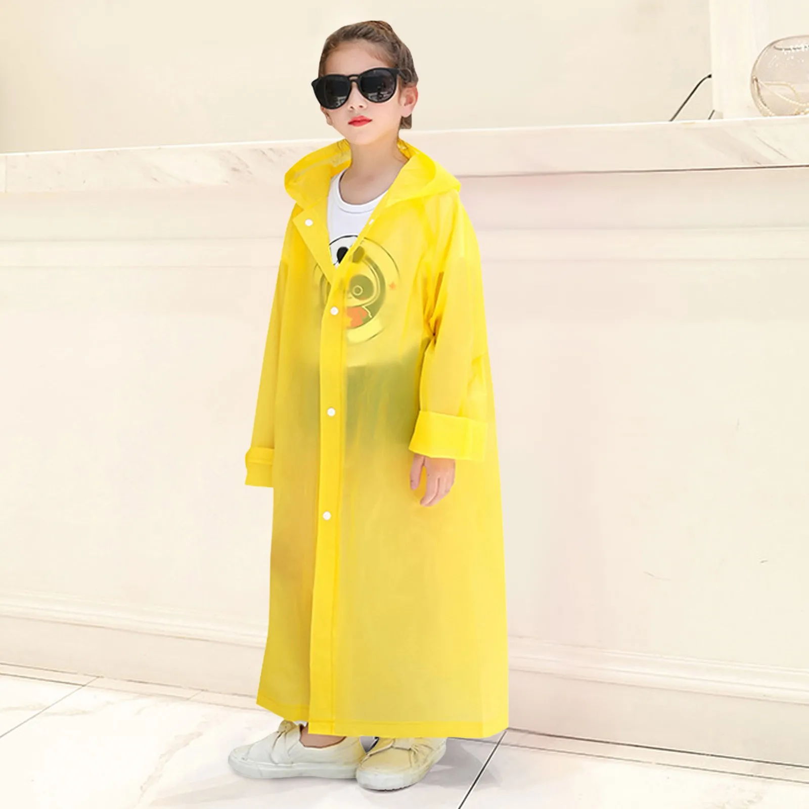 Chubasquero de verano para niños, traje de pantalones de lluvia, Sudadera con capucha con estampado de Color sólido, Tops para niños, Poncho de lluvia para senderismo al aire libre