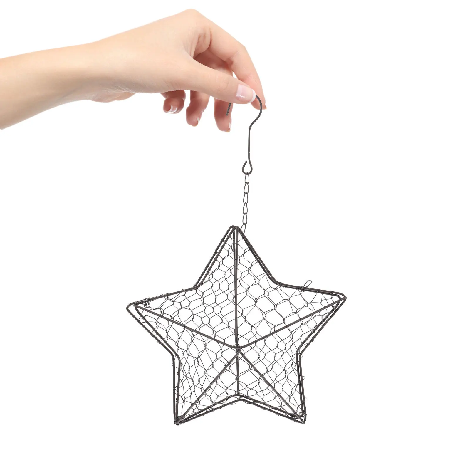 

1Pcs Star Shape Iron Hanging Planter Basket Wall Mounted Succulent Pot Decorative Holder Space Saving Plant Container for Home