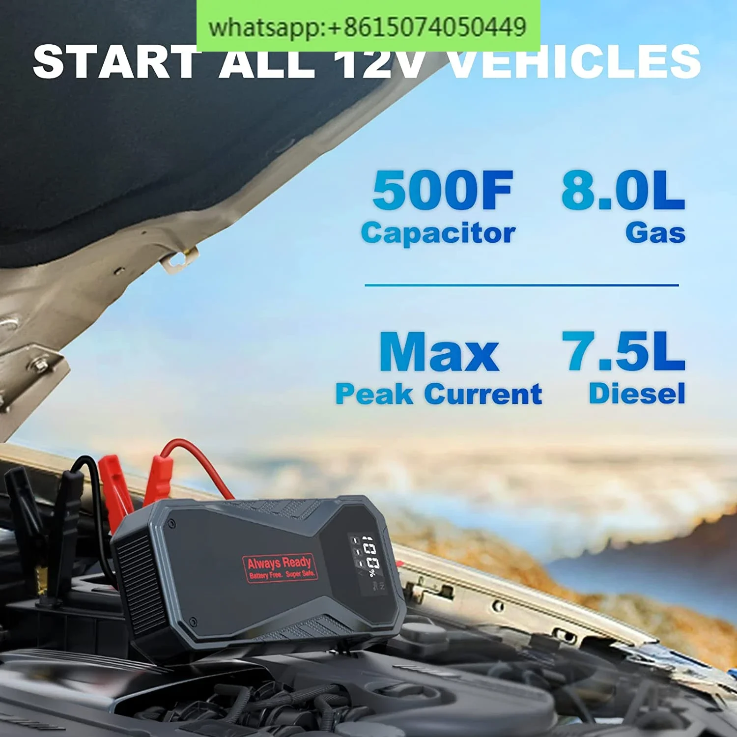 Latest Technology 1000A Super Capacitor Car Jump Starter Work Under -40 Degrees [No Battery] Inside the Booster  Utrai Brand