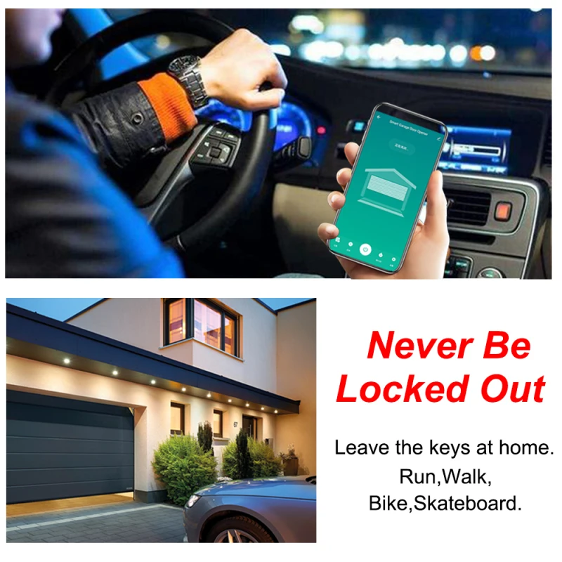 Tuya Smart Garage Door Opener Wifi Remote Control For Gate APP Control Audio Real Time Monitor Work With Alexa Siri Smart Life