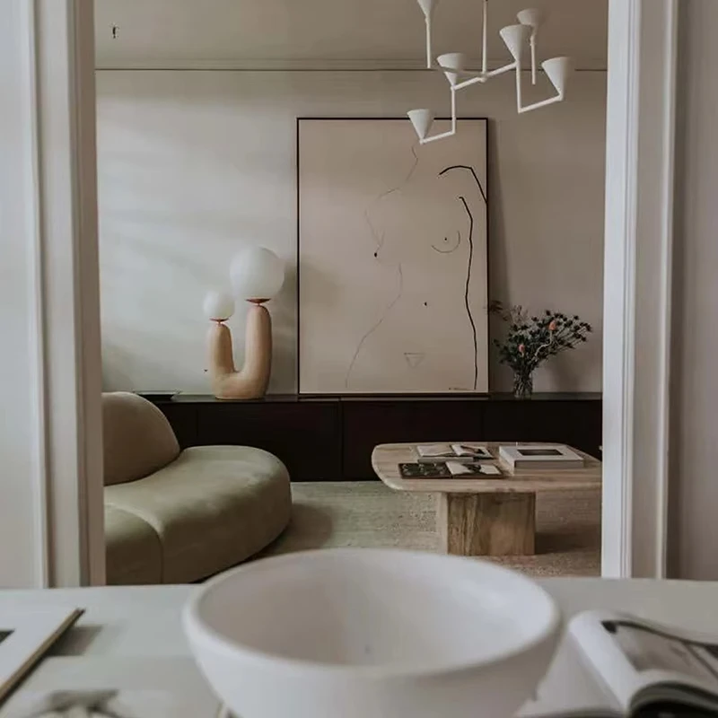 Nordic Ins Creative Art Table Lamp - Glass LED Bedside Lamp for Bedroom - Modern Minimalist Net Red Home Decor Lighting Fixture