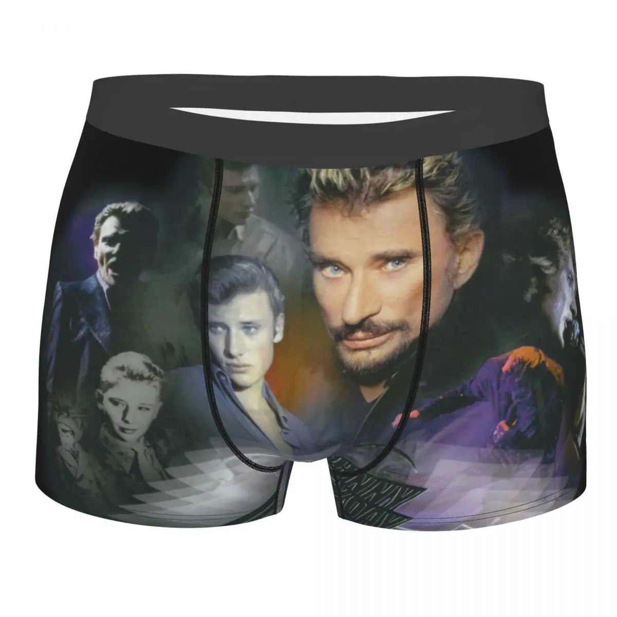 

Johnny Hallyday Boxer Shorts Men 3D Print Male Breathbale Singer Actor Underwear Panties Briefs