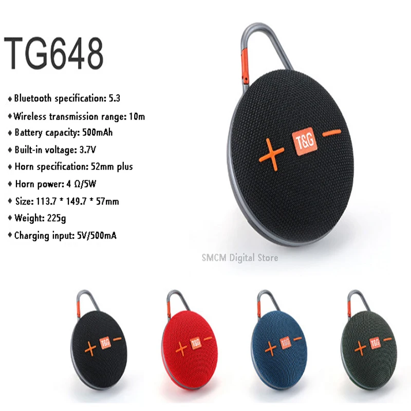 T&G648 Latest High-end Fashion Mini Outdoor Portable Network Card Wireless Bluetooth Ultra-high Quality Subwoofer Speaker Column