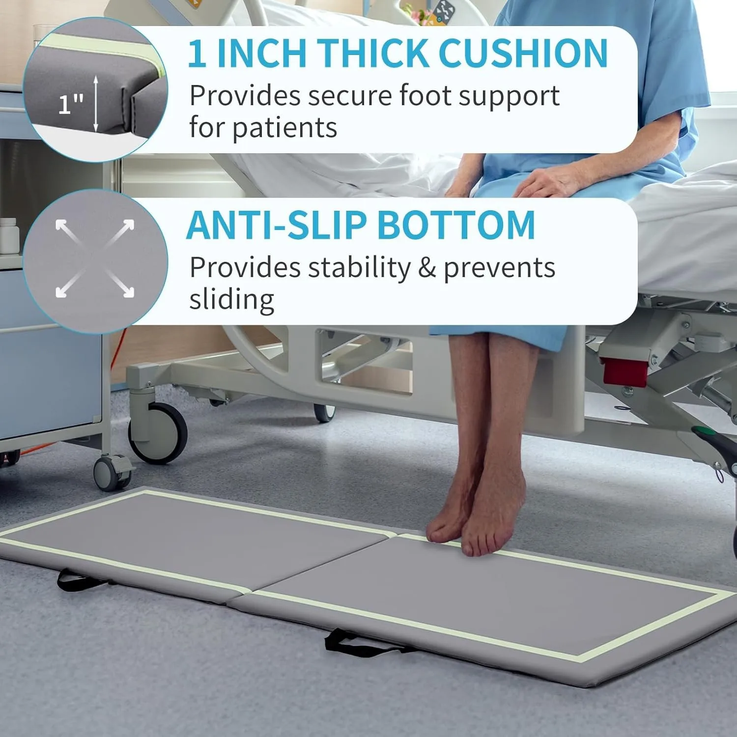 سجادة سقوط تساعد على التنقل لكبار السن - سطح واسع مضاد للانزلاق للاستقرار بجانب السرير
