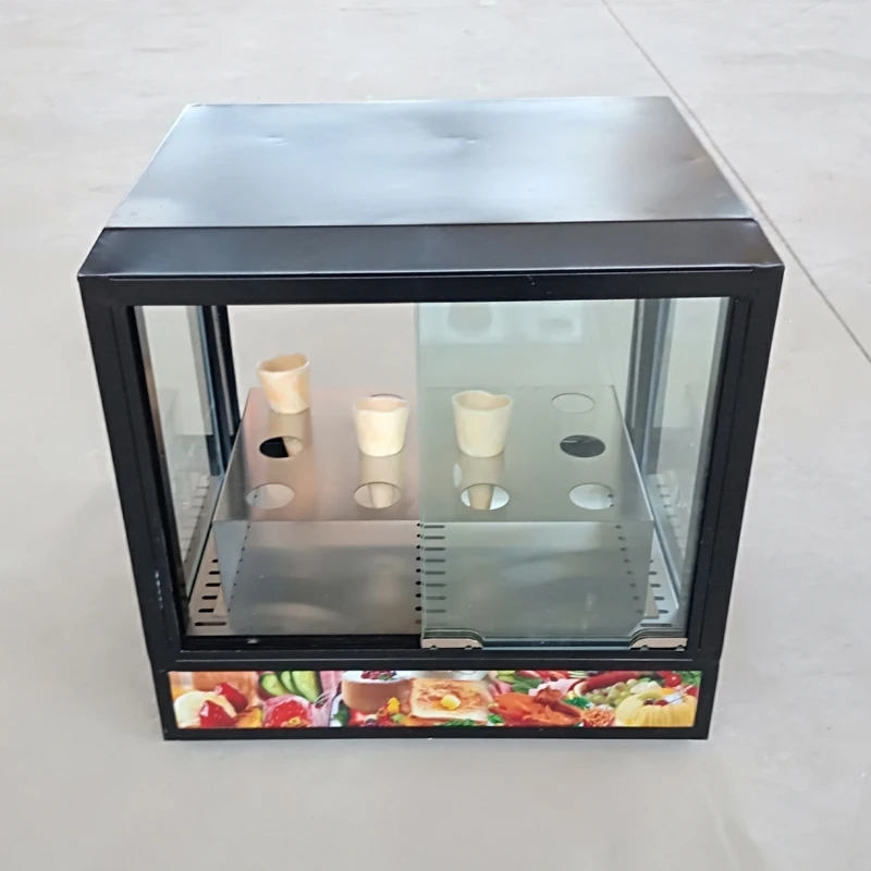 

Electric cone pizza making baking machine pizza cone oven and display case Display cabinet cooler box pizza cone vending machine