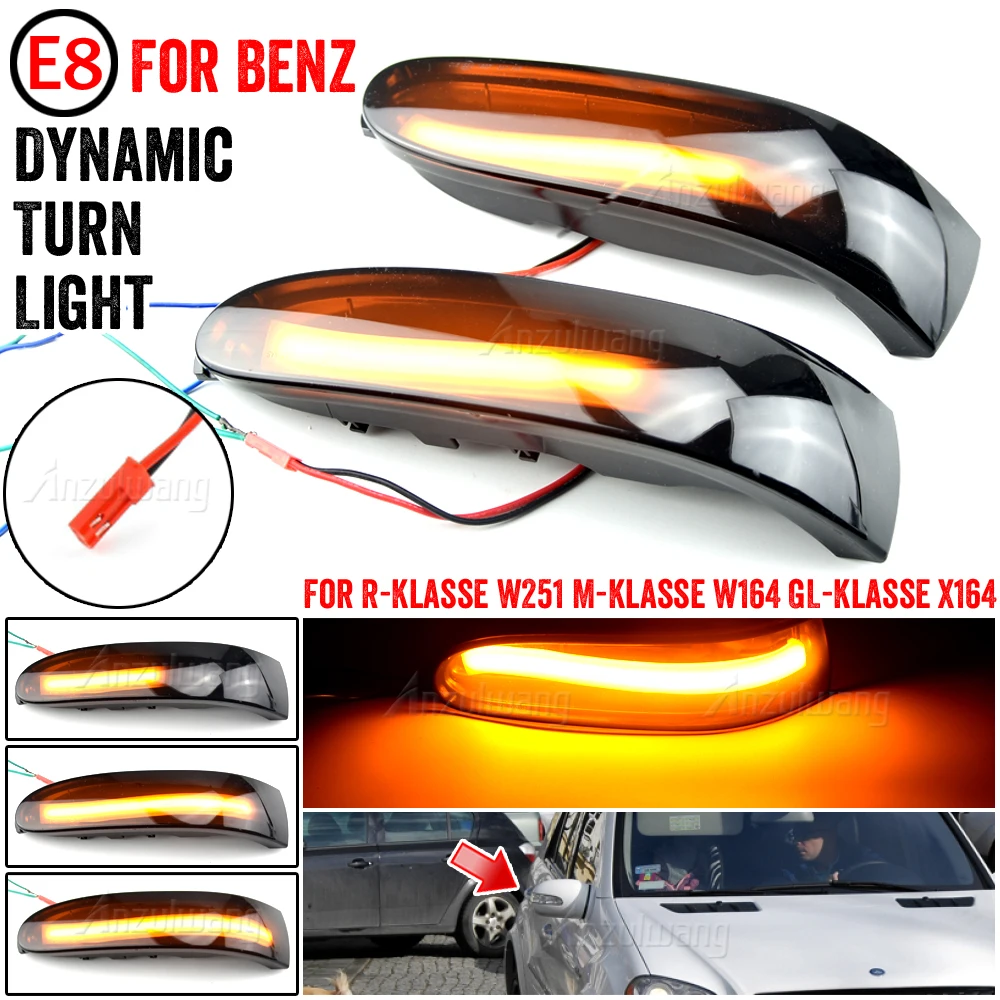 

Dynamic Turn Signal Blinker Side Mirror Indicator Sequential Light For Mercedes Benz M GL Class W164 X164 2005-2008 R Class W251