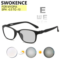 Prescription Custom Myopia Glasses -0.5 to -10 Women Men No Screw TR90 Frame Blue Light Blocking Or Photochromic Lenses F051