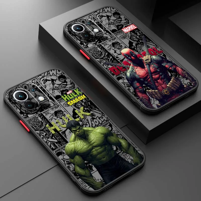 

Marvel Deadpool Hulk Cool For Xiaomi 14T 13T 13 12T 12 12S 11T 11 11i 10 10T Ultra Pro Lite Frosted Translucent Phone Case