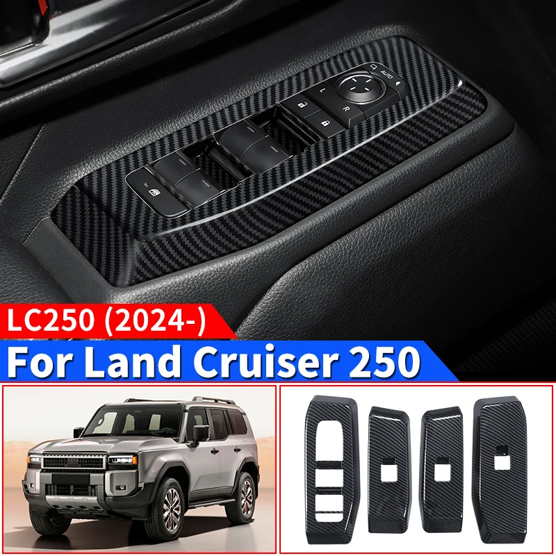 

For Toyota Land Cruiser 250 2024 Windows Control Panel Decoration Protective Sticker Prado LC250 Interior Accessories Tuning