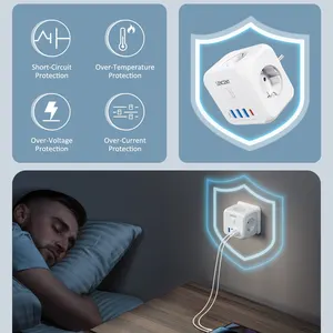 LENGENT HOUSE WALL TRAIN Extensor, EU plug charger, switching and off, 3 CA outputs, 3 USB, type C, 7-EM-1 ports 10 MAIN SALES ADAPTER TAKEN - №10