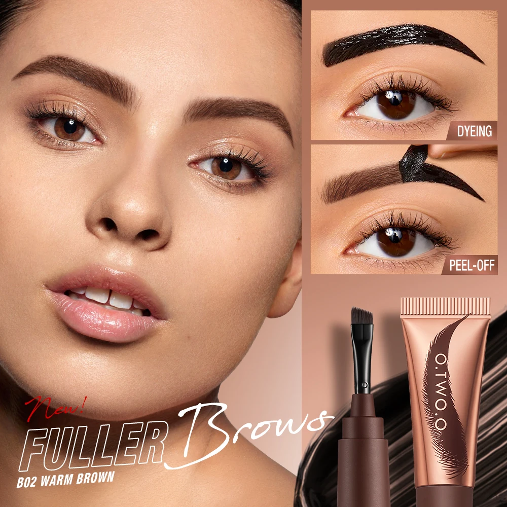 O.TWO.O Peel-off Eyebrow Gel Tint Waterproof Long-lasting Semi Permanent Natural Brown Liquid Eye Brow Enhancers Brow Tattoo