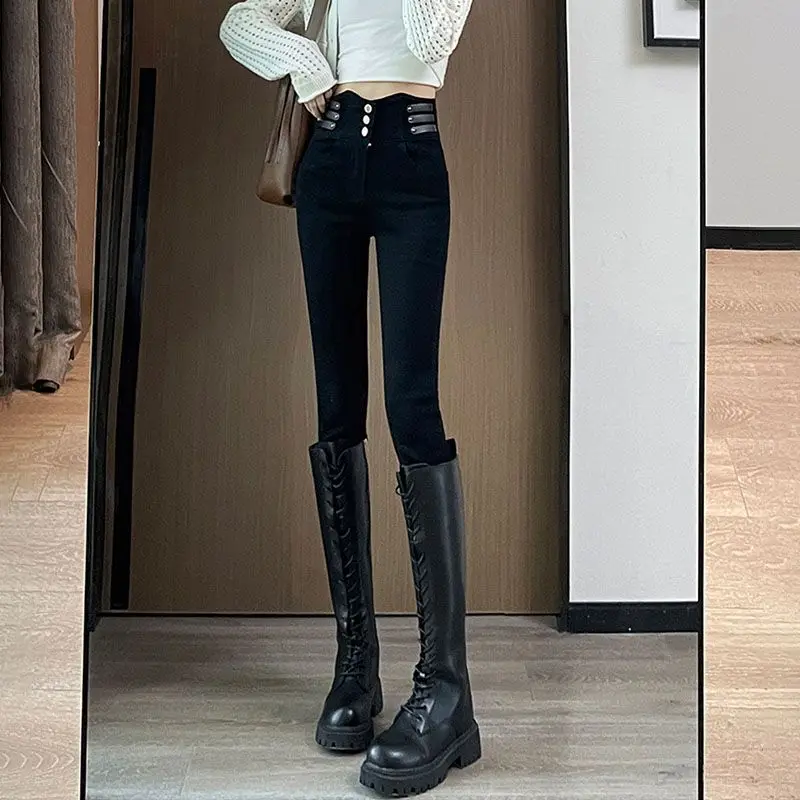 

Trendy 2026 High Waist Butt Shaping Jeans Women's Skinny Stretch Denim Pencil Pants