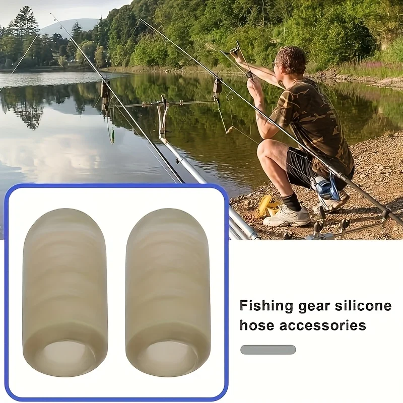 20Pcs Cylindrical Soft Tube Accessories, European-Style Carp Fishing Silicone Soft Tube Accessories, Bionic Anti-Collision Buffer Soft Rubber Sleeves, Specialized for Preventing Wear and Entanglement in Reservoir Fishing Rigs, Camouflaged Bionic Color to Reduce Fish Alertness, Suitable for Helicopter Rigs, Sliding Lead Fishing Rigs, Universal Fishing Gear Accessories