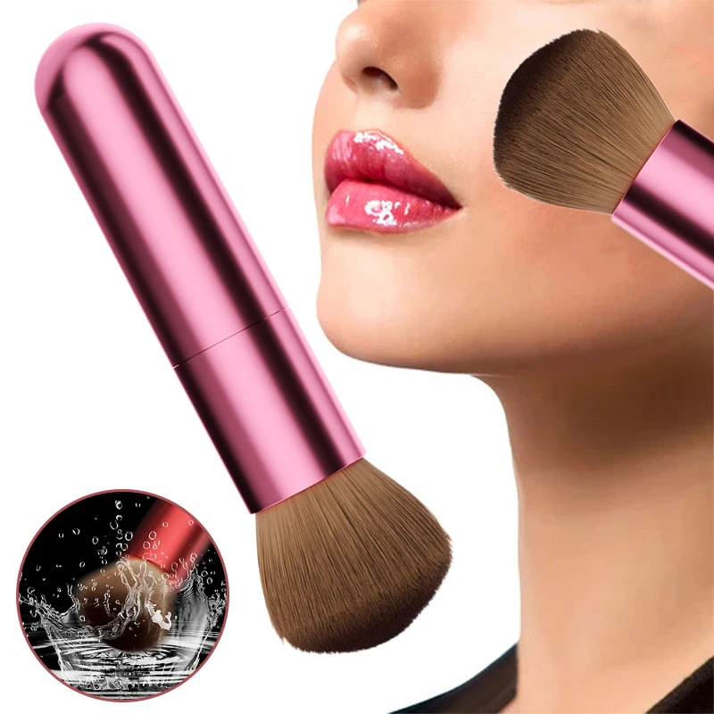 2-in-1 elektrischer Foundation-Pinsel, Massage-Make-up-Pinsel, multifunktional, weich, flauschig, lose Puderpinsel, tragbar für Zuhause, Reisen