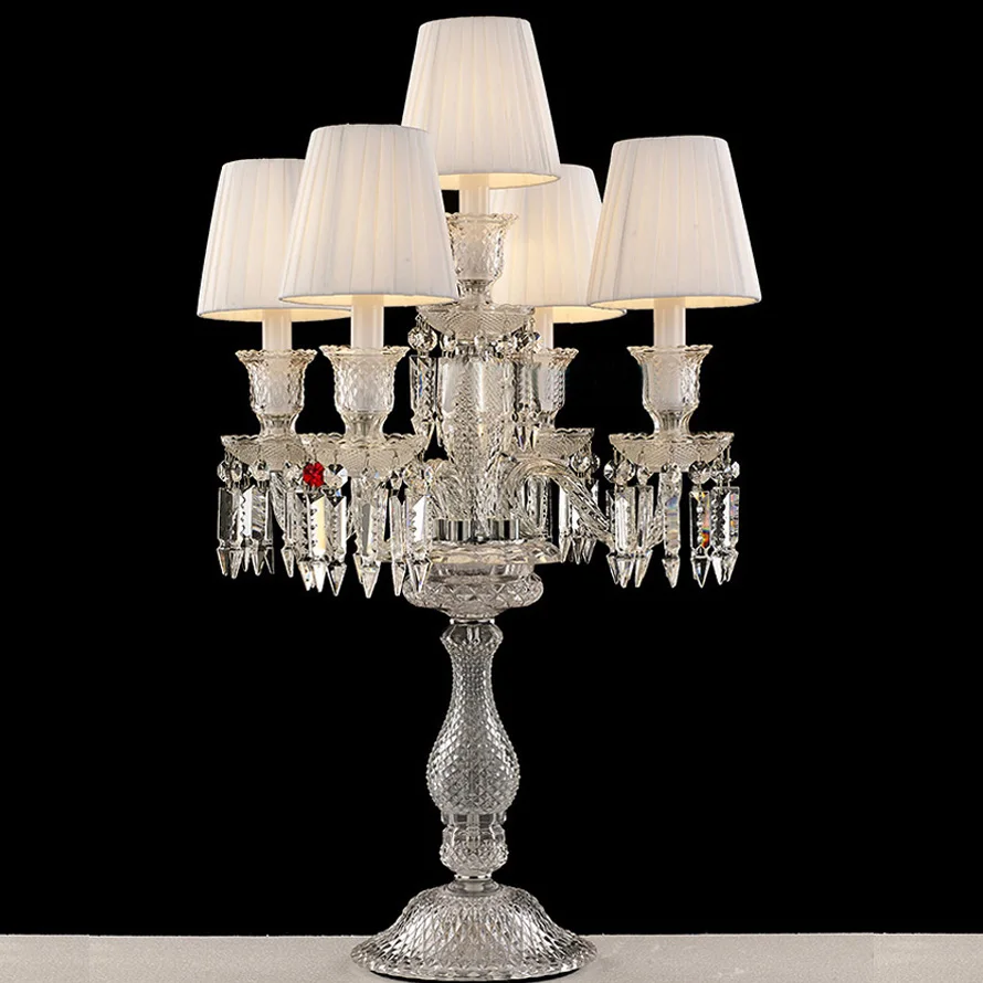 Black Crystal Table Lamps Led Luxury Living Room Desks Lighting Creative Hotel Lampfabric Cover For Bedroom Table Lamp 85-265V