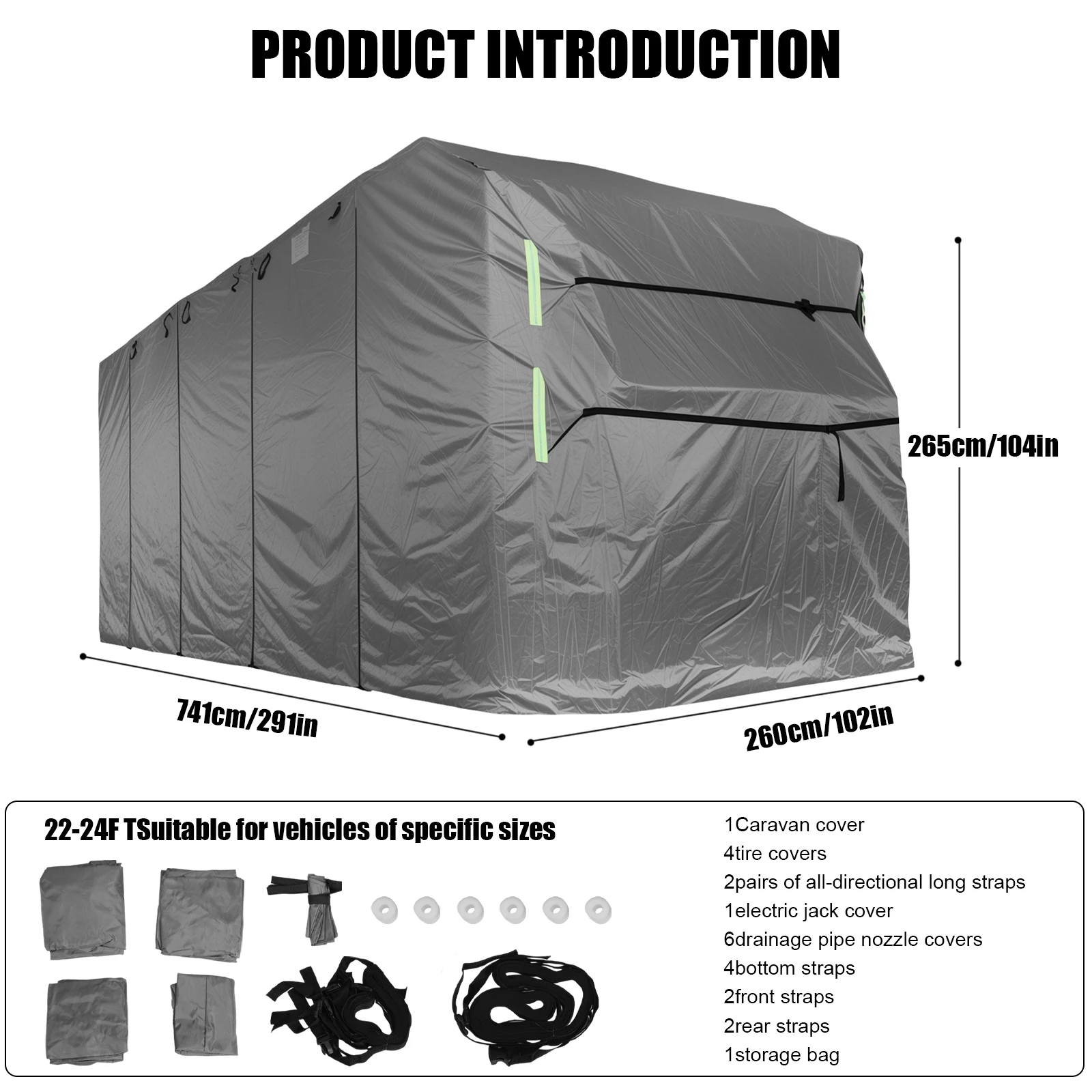 غطاء RV مقاوم للماء 420D غطاء حماية من قماش أكسفورد RV للحماية من أشعة الشمس مقاوم للماء لجميع الأحوال الجوية #6