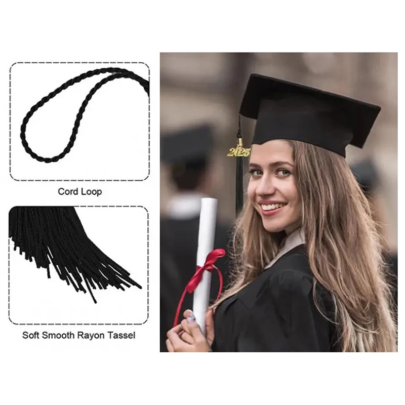 Chapeau de Cérémonie de Remise des Diplômes DIY à Franges, Chapeau Académique Master 2026, Coiffe Souvenir d'Académie, Casquette Cosplay, Fournitures de Déguisement, Ornement Charmant