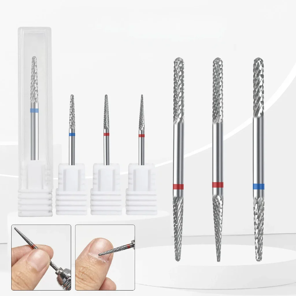 Multifunctionele boor onder de nagel Dubbele uiteinden Wolfraamcarbide scherpe nagelgel Verwijder exfoliatorpeeling