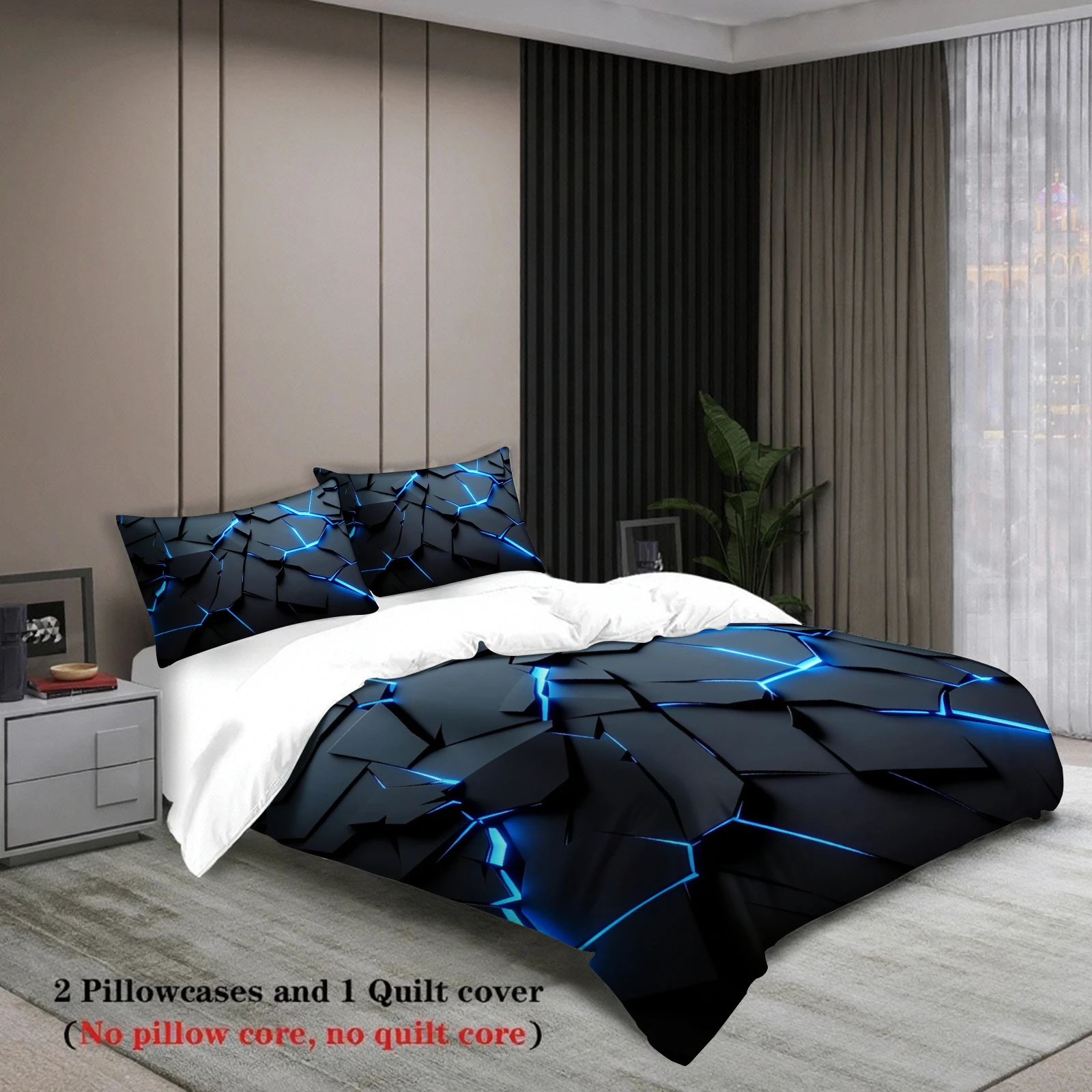 Cyberpunk Bedding Set Technological Sense Color Visual Art Duvet Cover With 2 Pillowcases Single Twin Queen Size Bedding Set