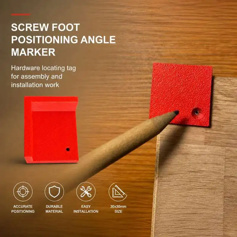 30x30mm Screw Foot Positioning Angle Marker Hardware Locating Tag For Assembly Installation Work