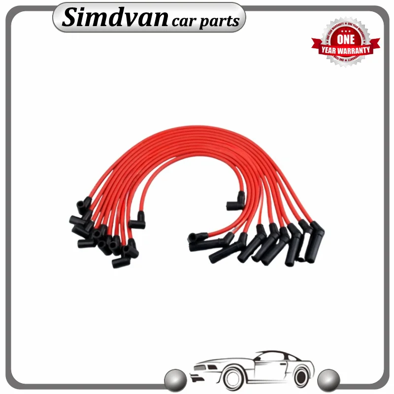 10 قطعة 10.5 مللي متر سباق أسلاك الإشعال لفائف شرارة التوصيل الأسلاك لفورد F-150 1979-1995 5.0L 5.8L SBF M-12259-C301 M12259C301 JDMSPEED